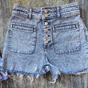 We The Free High Rise Distressed Shorts
